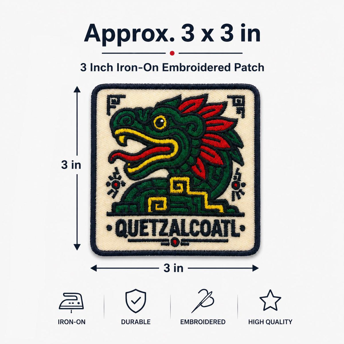Quetzalcoatl Feathered Serpent Patch - image 4